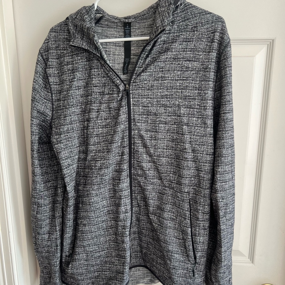lululemon athletica Men’s Heathered Black & Gray Full‑Zip Hooded Jacket